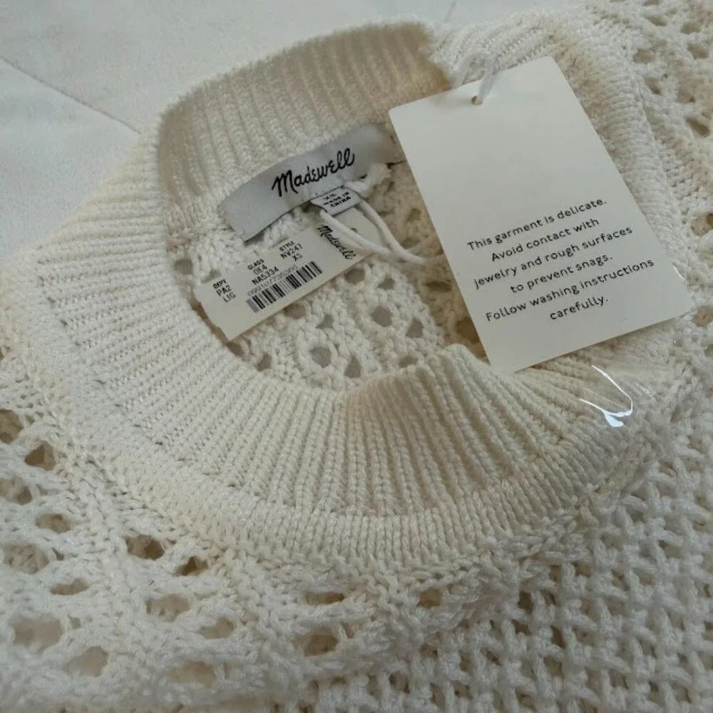 Madewell Open-Knit Sweater‎ | Size S | Cream/Ivory | Fair Trade *Flaw* - Picture 4 of 5